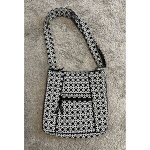 Vera Bradley Night And Day Geo Black White Circle Hipster Crossbody Purse